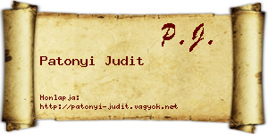 Patonyi Judit névjegykártya